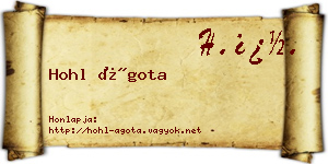 Hohl Ágota névjegykártya